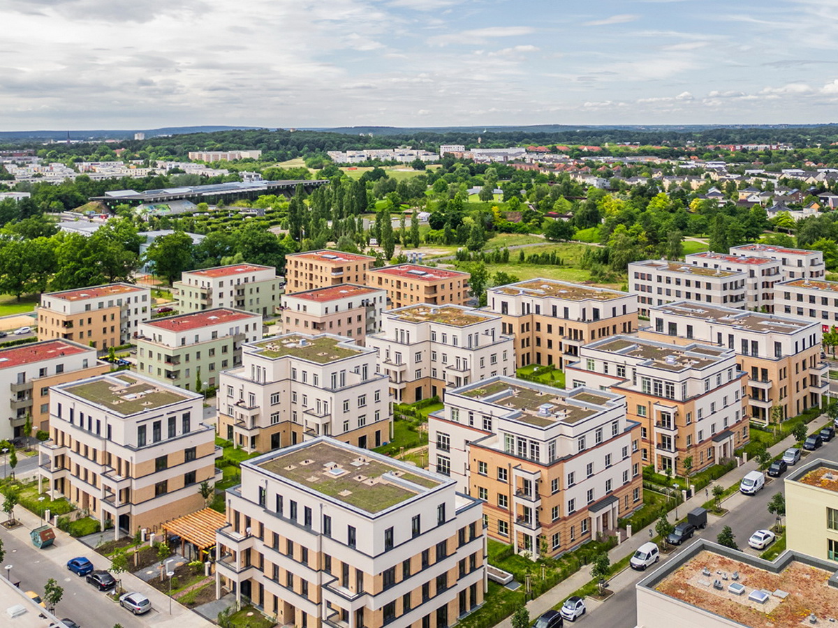 Bird's eye view – Neue Liebe - Georg-Hermann-Allee / Erich-Arendt-Str. / Peter-Huchel-Str. / Hans-Paasche-Str., 14469 Potsdam